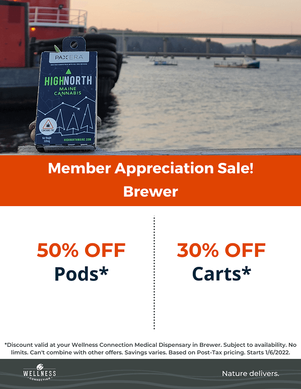Wellness Connection of Maine Mbr Appreciation Vape Carts and Pods Sale in Brewer